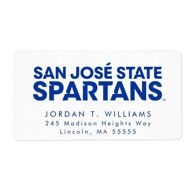 San Jose State Spartans Wordmark Label (Front)