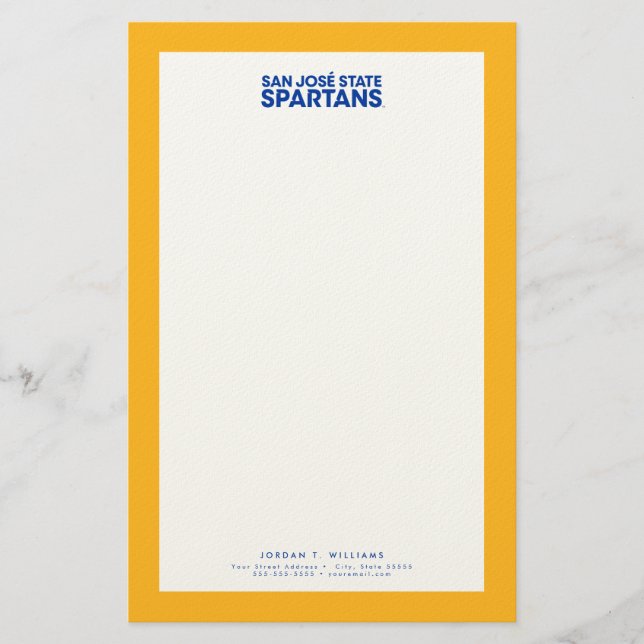 San Jose State Spartans Wordmark Stationery (Front)