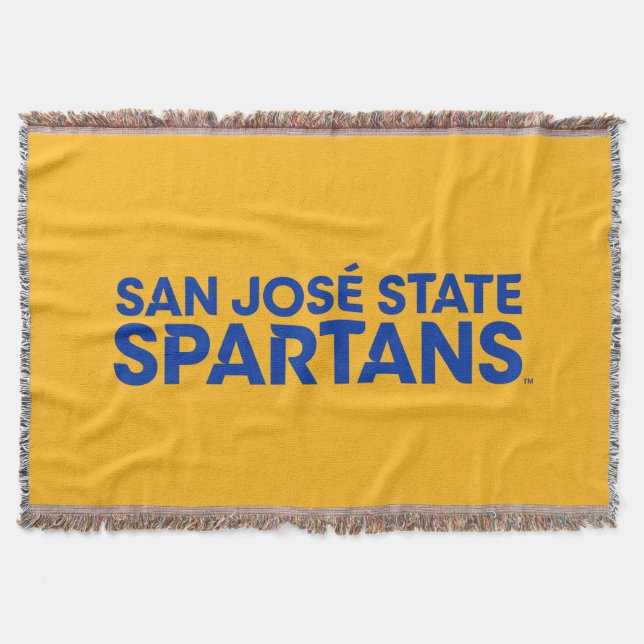 San Jose State Spartans Wordmark Throw Blanket (Front)