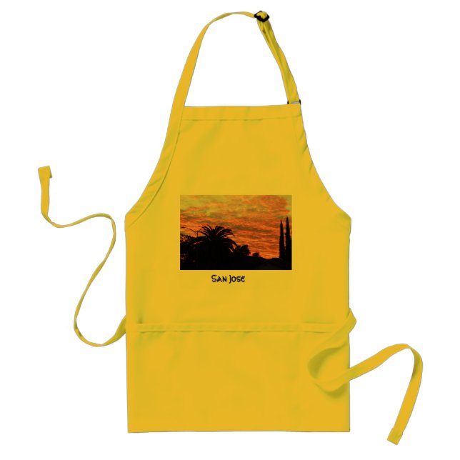 San Jose sunset Adult Apron (Front)