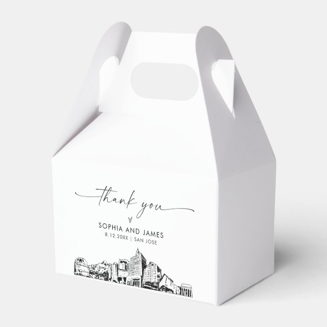 San Jose Wedding Personalized Favor Box (Front Side)