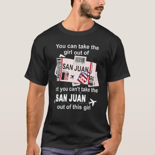 San Juan Boarding Pass  San Juan Girl T_Shirt