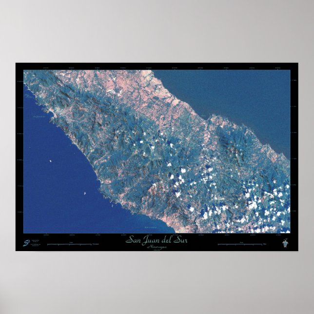San Juan del Sur, Nicaragua satellite poster (Front)