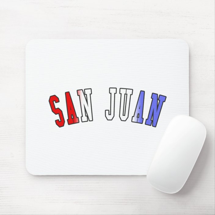 San Juan in Puerto Rico National Flag Colors Mouse Pad