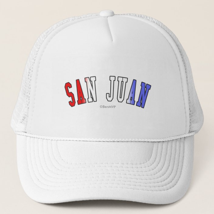 San Juan in Puerto Rico National Flag Colors Trucker Hat