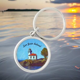 San Juan Island Lime Kiln Lighthouse Keychain