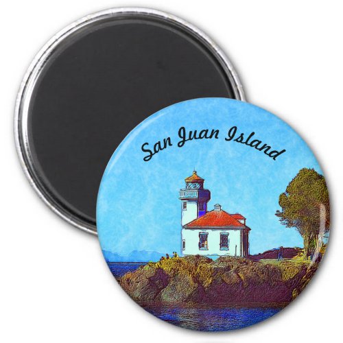 San Juan Island Lime Kiln Lighthouse Magnet