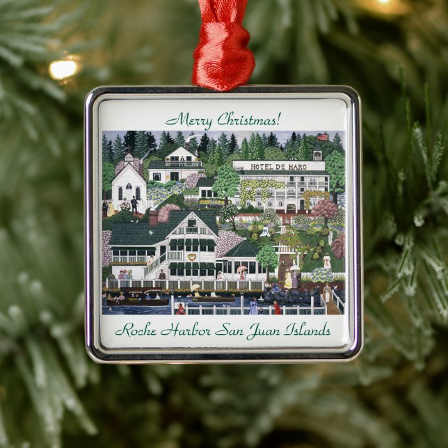 San Juan Island ~ Roche Harbor Metal Ornament (Tree)