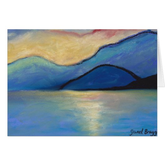 San Juan Island Twilight in Pasels Cards (Front Horizontal)