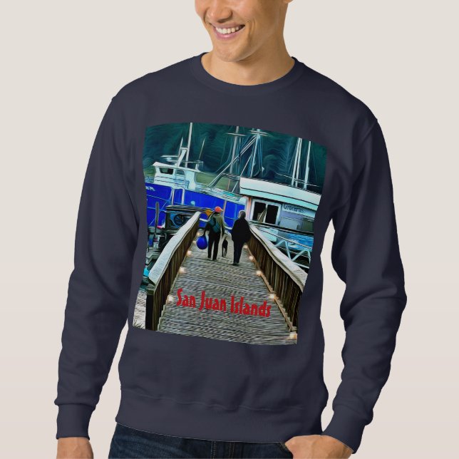 San Juan Islands Boaters and Dog Sweatshirt (Front)