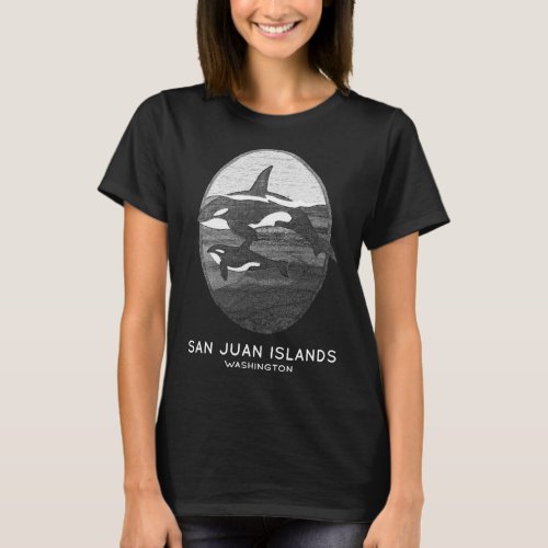 San Juan Islands Washington Orca Whale Souvenir  T_Shirt