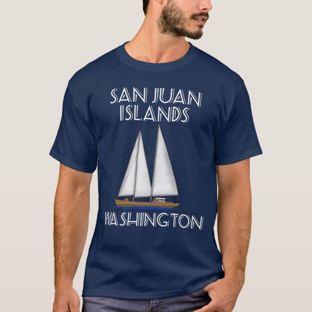 San Juan Islands Washington Sailing T-Shirt (Front)
