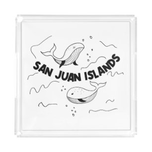 San Juan Islands Whales Acrylic Tray