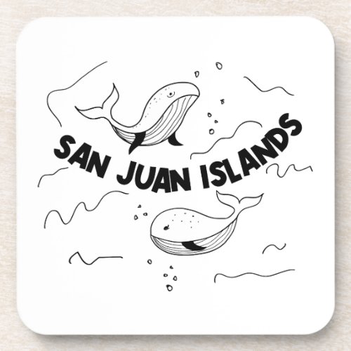 San Juan Islands Whales Beverage Coaster