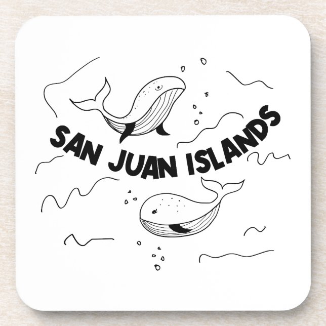 San Juan Islands Whales Beverage Coaster (Front)