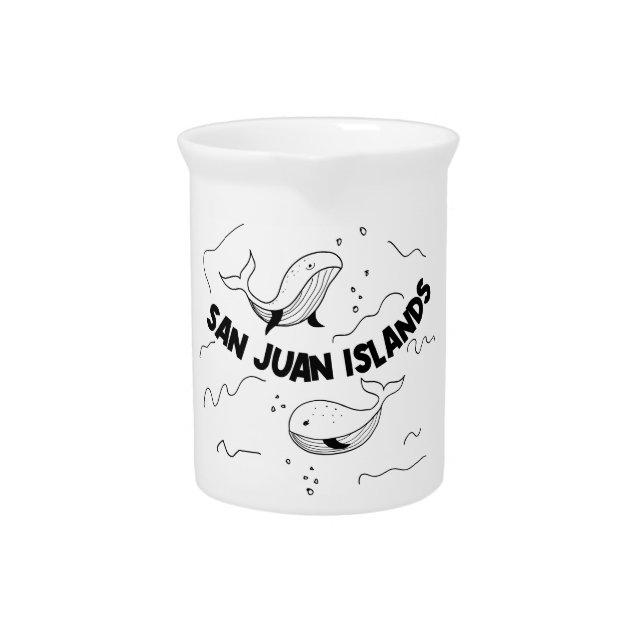 San Juan Islands Whales Beverage Pitcher (Front)