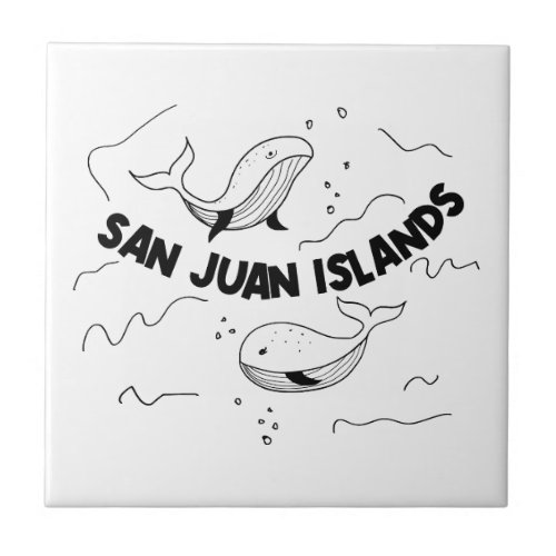 San Juan Islands Whales Ceramic Tile