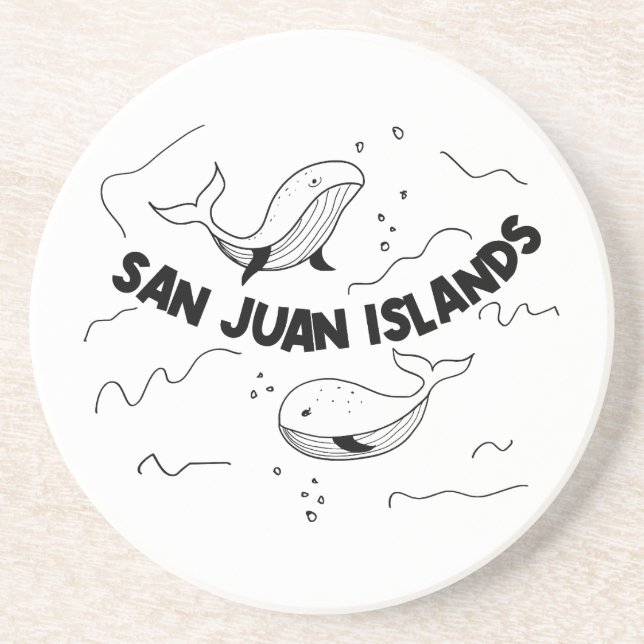 San Juan Islands Whales Coaster (Front)
