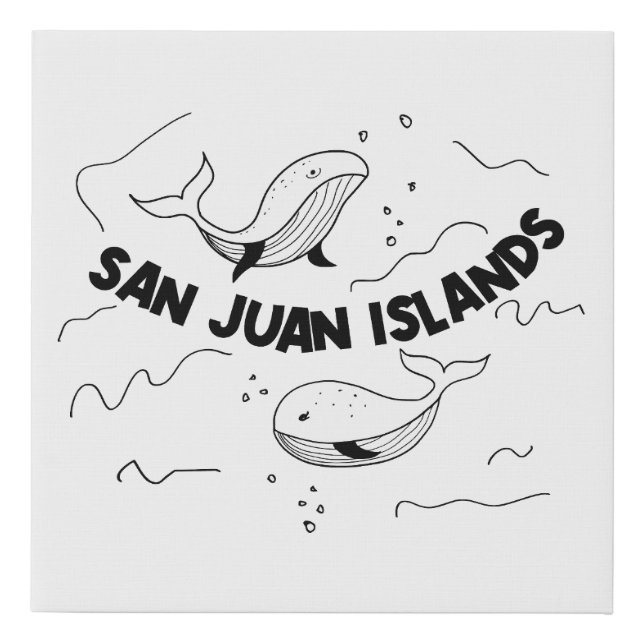 San Juan Islands Whales Faux Canvas Print (Front)