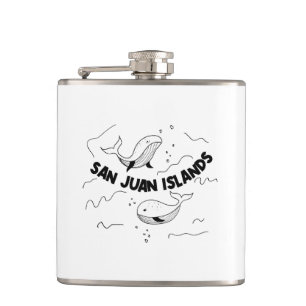 San Juan Islands Whales Flask