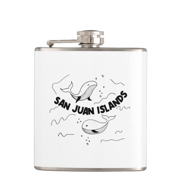 San Juan Islands Whales Flask (Front)