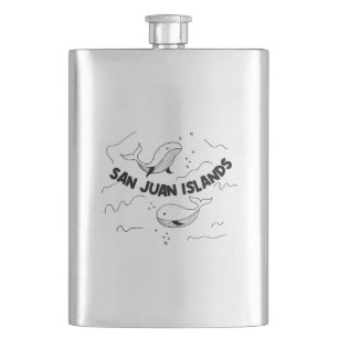 San Juan Islands Whales Flask