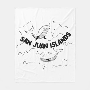 San Juan Islands Whales Fleece Blanket