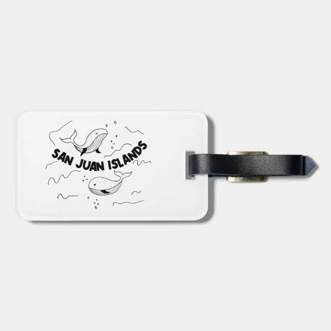 San Juan Islands Whales Luggage Tag (Back Horizontal)