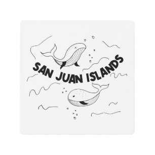 San Juan Islands Whales Metal Print