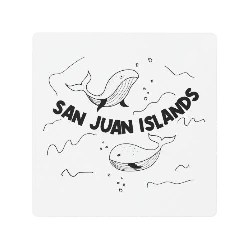 San Juan Islands Whales Metal Print