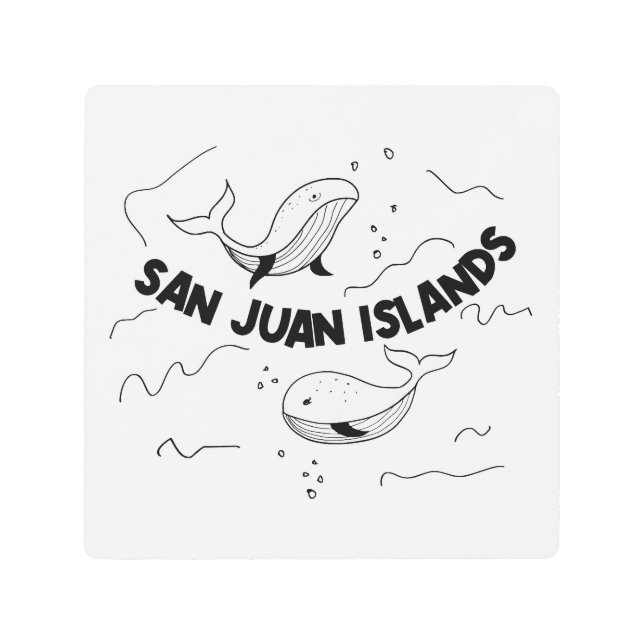 San Juan Islands Whales Metal Print (Front)
