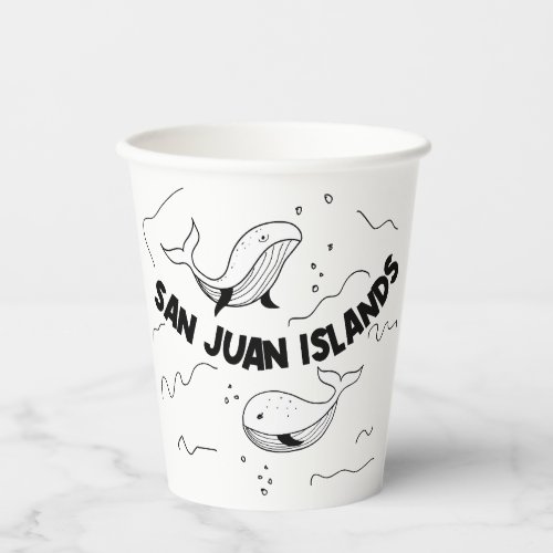 San Juan Islands Whales Paper Cups