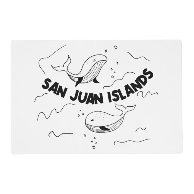 San Juan Islands Whales Placemat (Front)