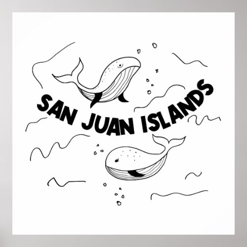 San Juan Islands Whales Poster