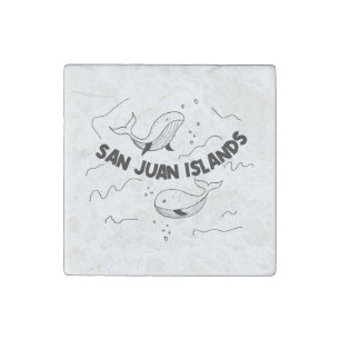 San Juan Islands Whales Stone Magnet