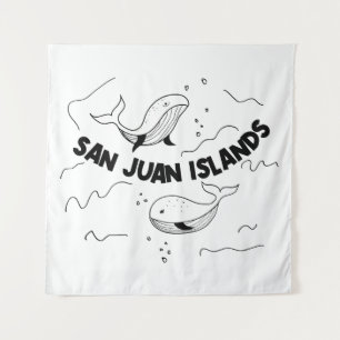 San Juan Islands Whales Tapestry