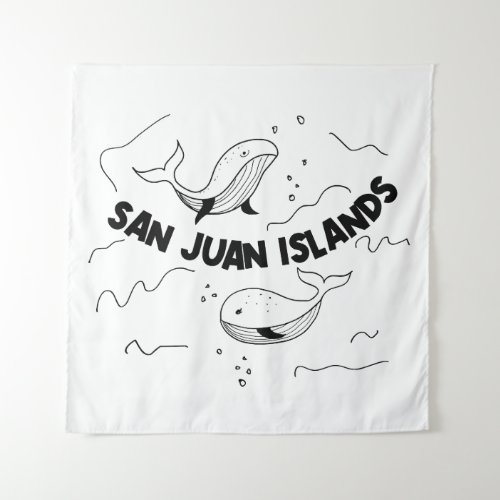 San Juan Islands Whales Tapestry