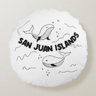San Juan Islands Whales Throw Pillow