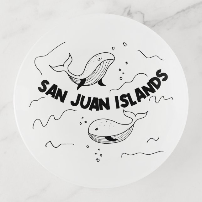 San Juan Islands Whales Trinket Tray (Front)