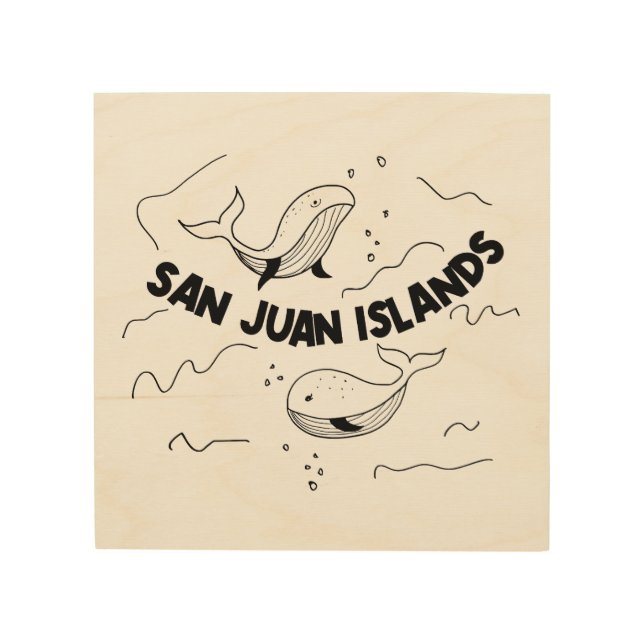 San Juan Islands Whales Wood Wall Art (Front)
