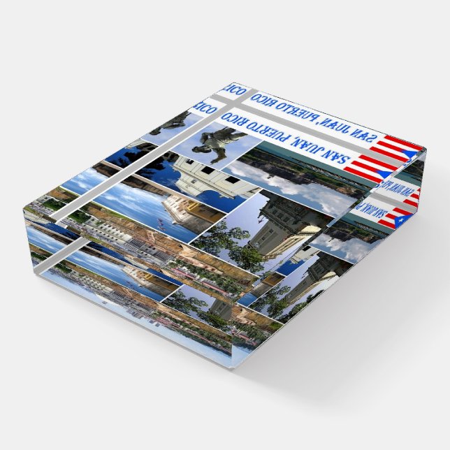 San Juan - Mosaic - Puerto Rico - Paperweight (Angled)