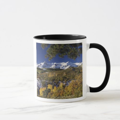 San Juan Mountains and Aspen trees in fallcolor Mug