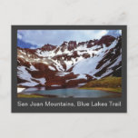 San Juan Mountains, Blue Lakes Trail Postcard at Zazzle