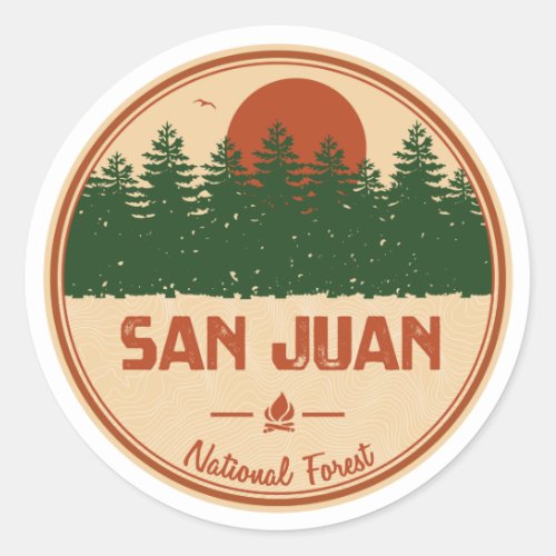 San Juan National Forest Classic Round Sticker