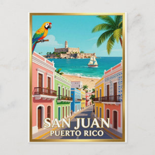 San Juan Old Town Caribbean Colonial Postcard