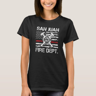 San Juan Puerto Rico Fire Department Thin Red Line T-Shirt