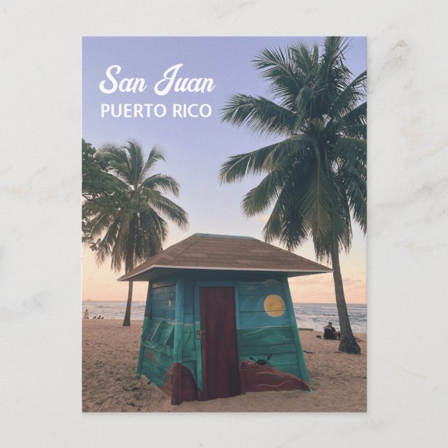 San Juan Puerto Rico Island Beach Sunset Travel Postcard (Front)