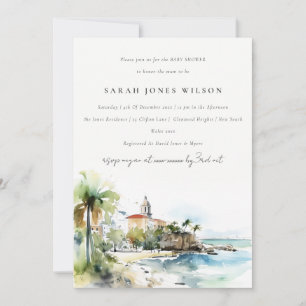 San Juan Puerto Rico Landscape Baby Shower Invitation