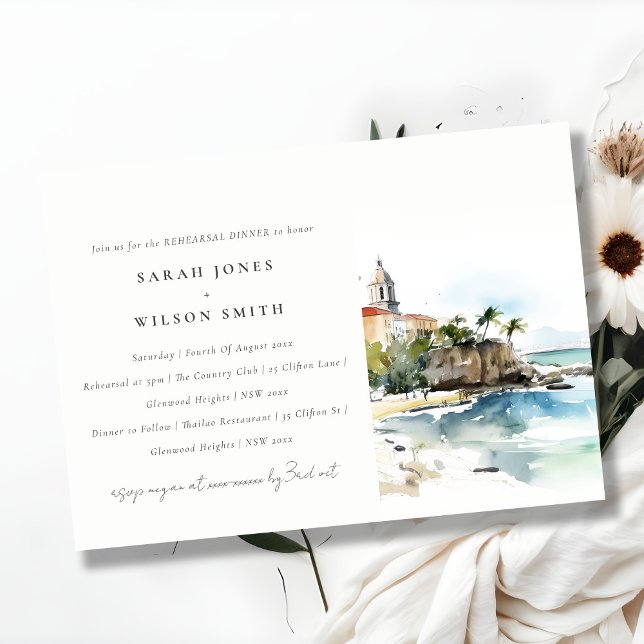 San Juan Puerto Rico Landscape Rehearsal Dinner Invitation (Creator Uploaded)