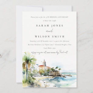 San Juan Puerto Rico Landscape Wedding Anniversary Invitation